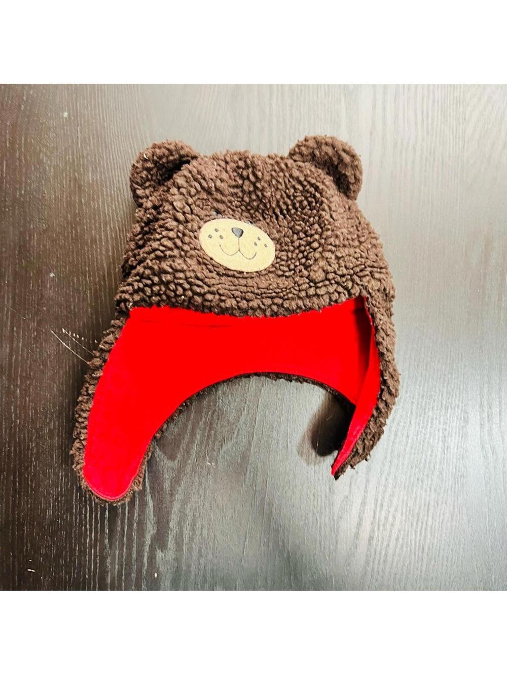 Roots Kids Bear Hat - Brown and Red
